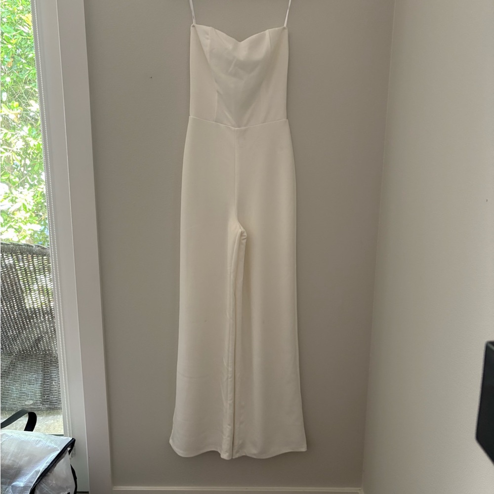 Lulu's Chic White Strapless Jumpsuit - Picture 2 of 7